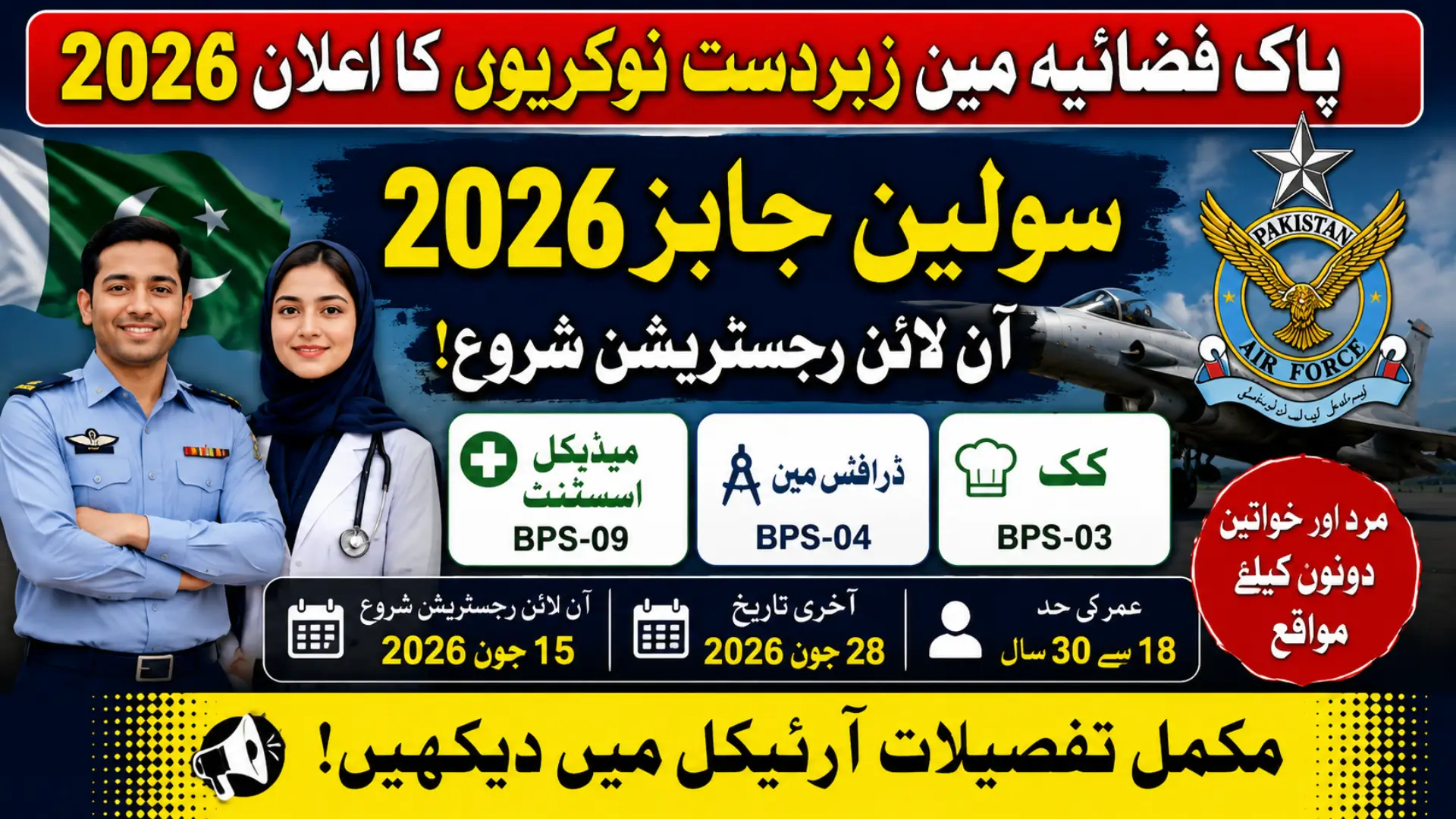 Pakistan Air Force PAF Civilian Jobs 2026: Eligibility, Vacancies and Apply Online