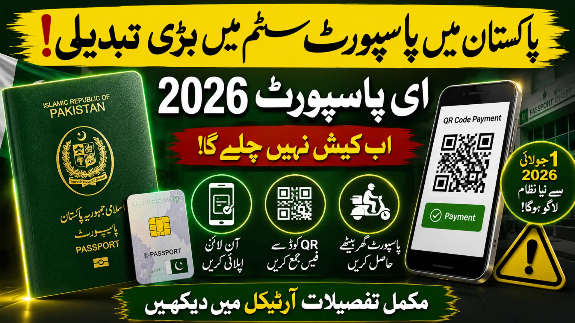 Pakistan E-Passports 2026: QR Code Payment System and Online Passport Services Announced