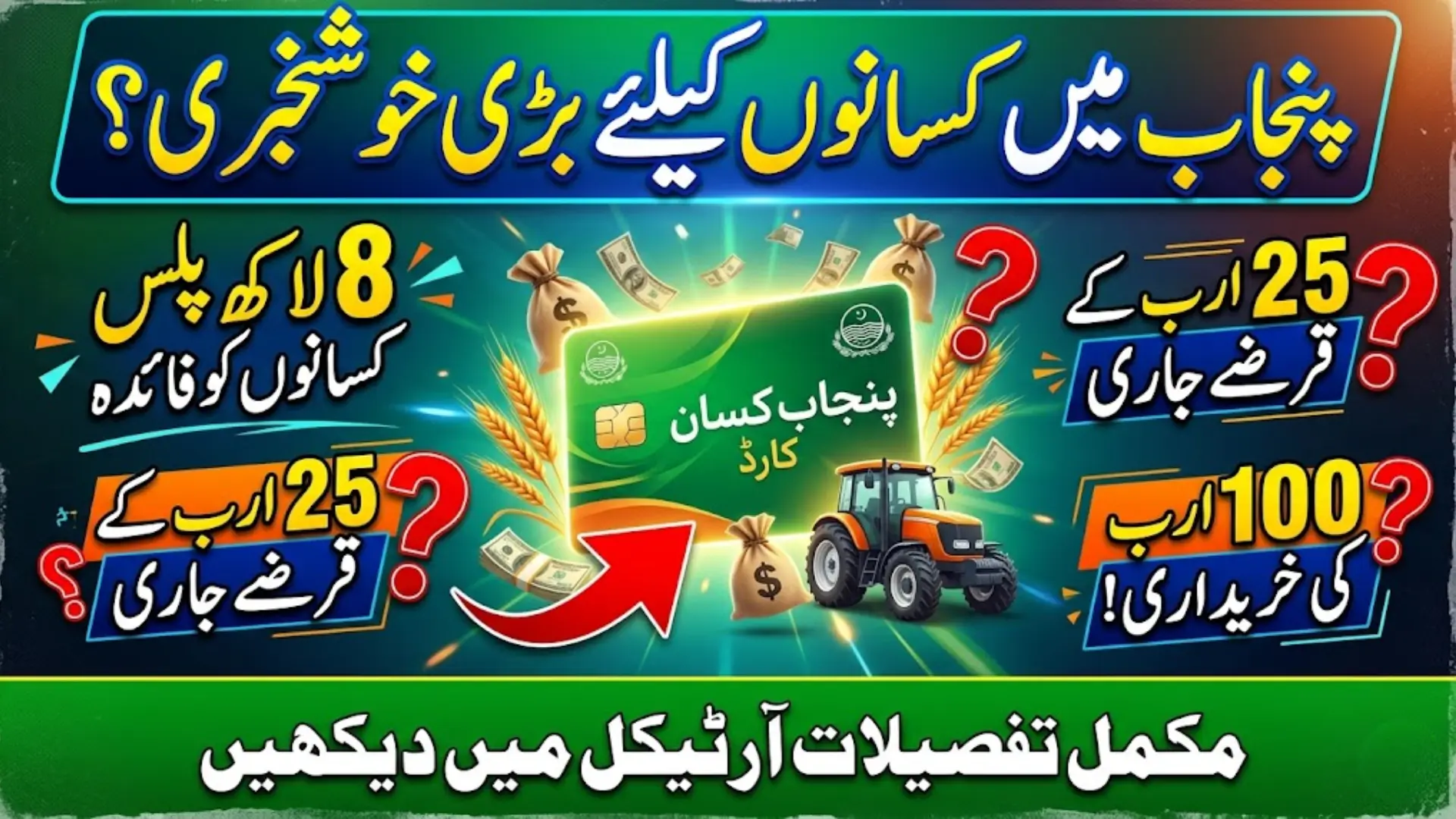 Punjab Kissan Card Program Expand 832,000 Farmers with Rs25.4 Billion in Agricultural Loans