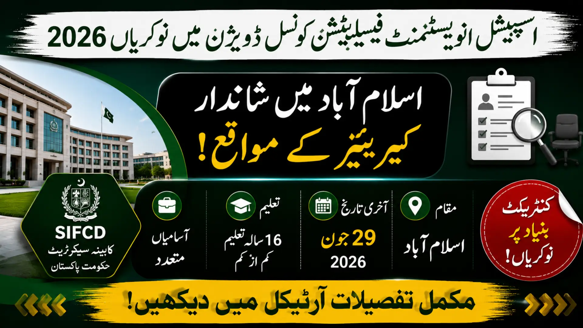 SIFCD Jobs in Islamabad 2026 Online Applications Open for Multiple Posts