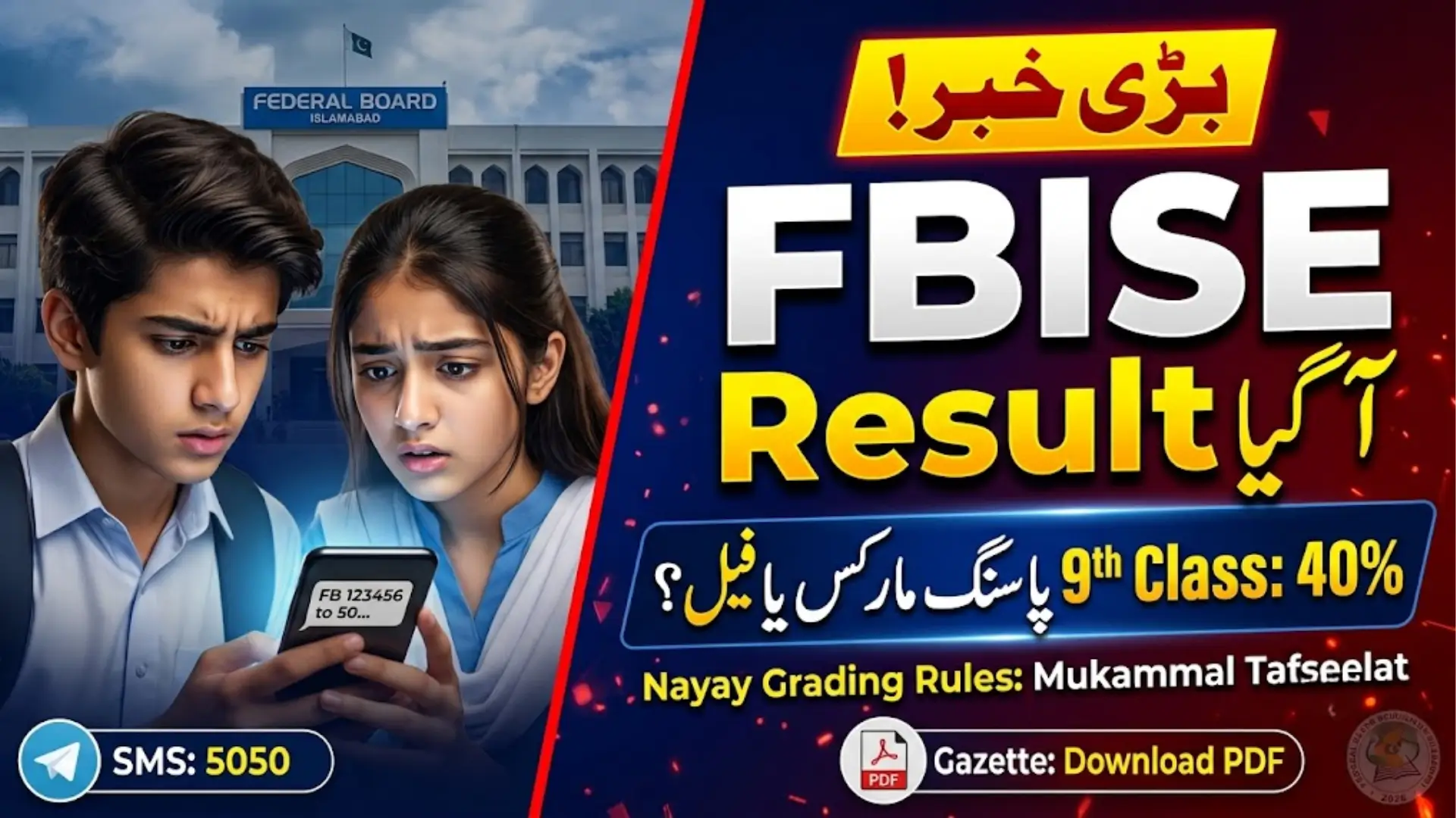 FBISE 9th & 10th Class Result 2026 Check by Roll Number, SMS & New Grading System