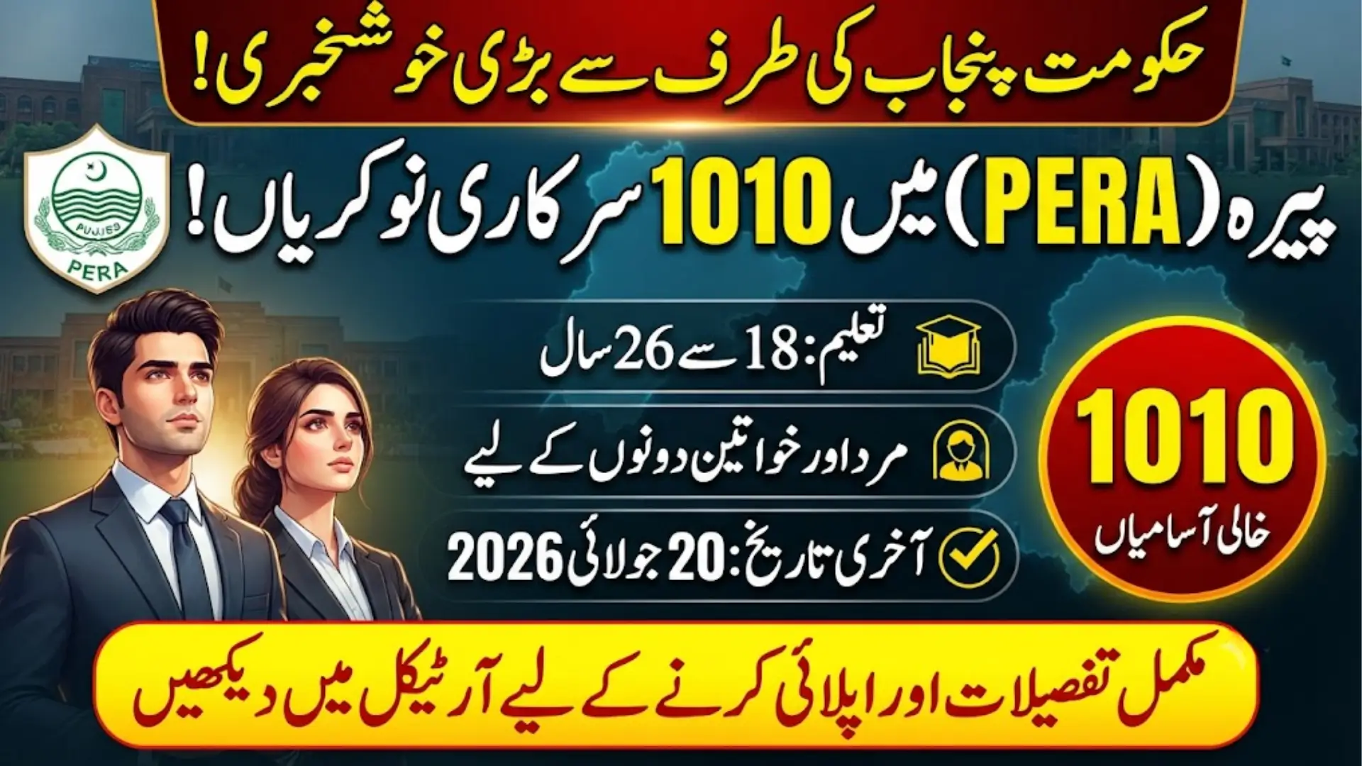 PERA Sergeant Jobs in Punjab 2026 1010 Vacancies, Eligibility, Physical Test, Last Date & Apply Online