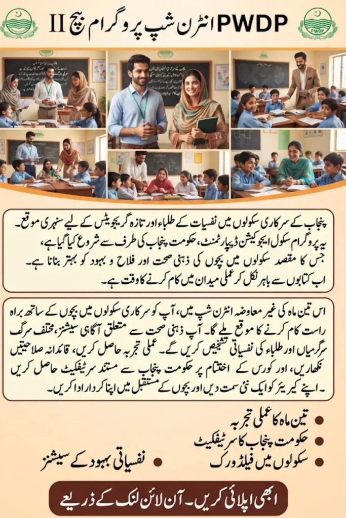 PWDP Internship Batch II Punjab Psychology Internship Check Complete Detail