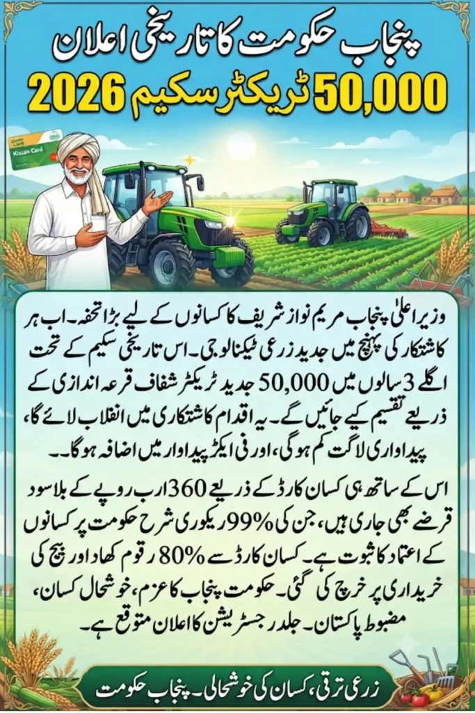 Punjab 50000 Tractor Scheme 2026: Eligibility, Kissan Card Benefits, Interest-Free Loans & Latest Updates