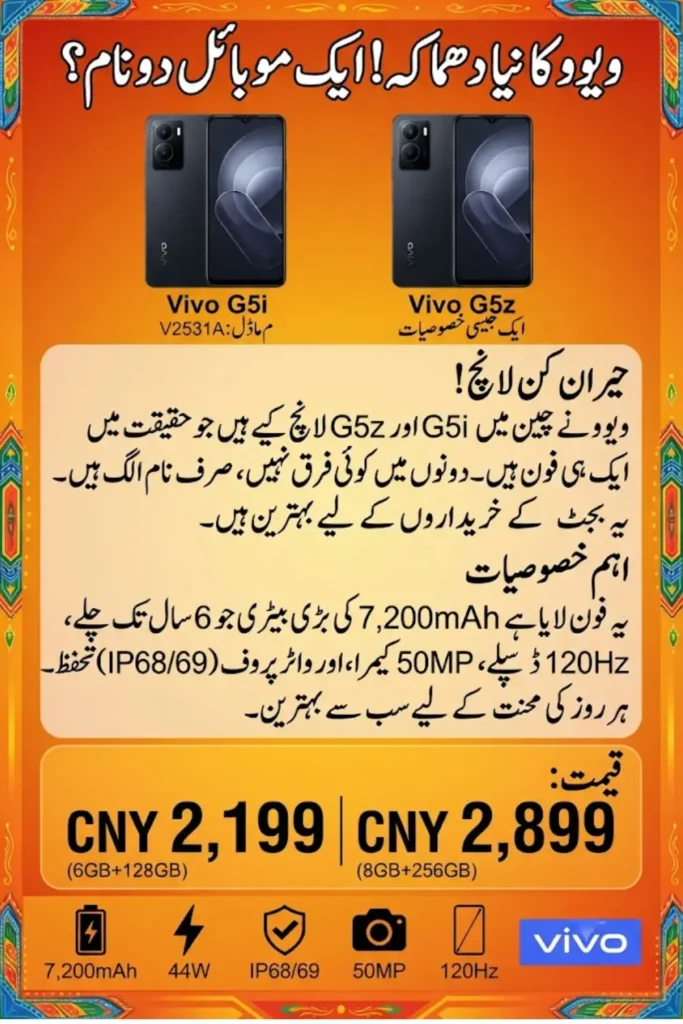 Vivo G5i and G5z: Two Identical Phones With the Same Specs and Price